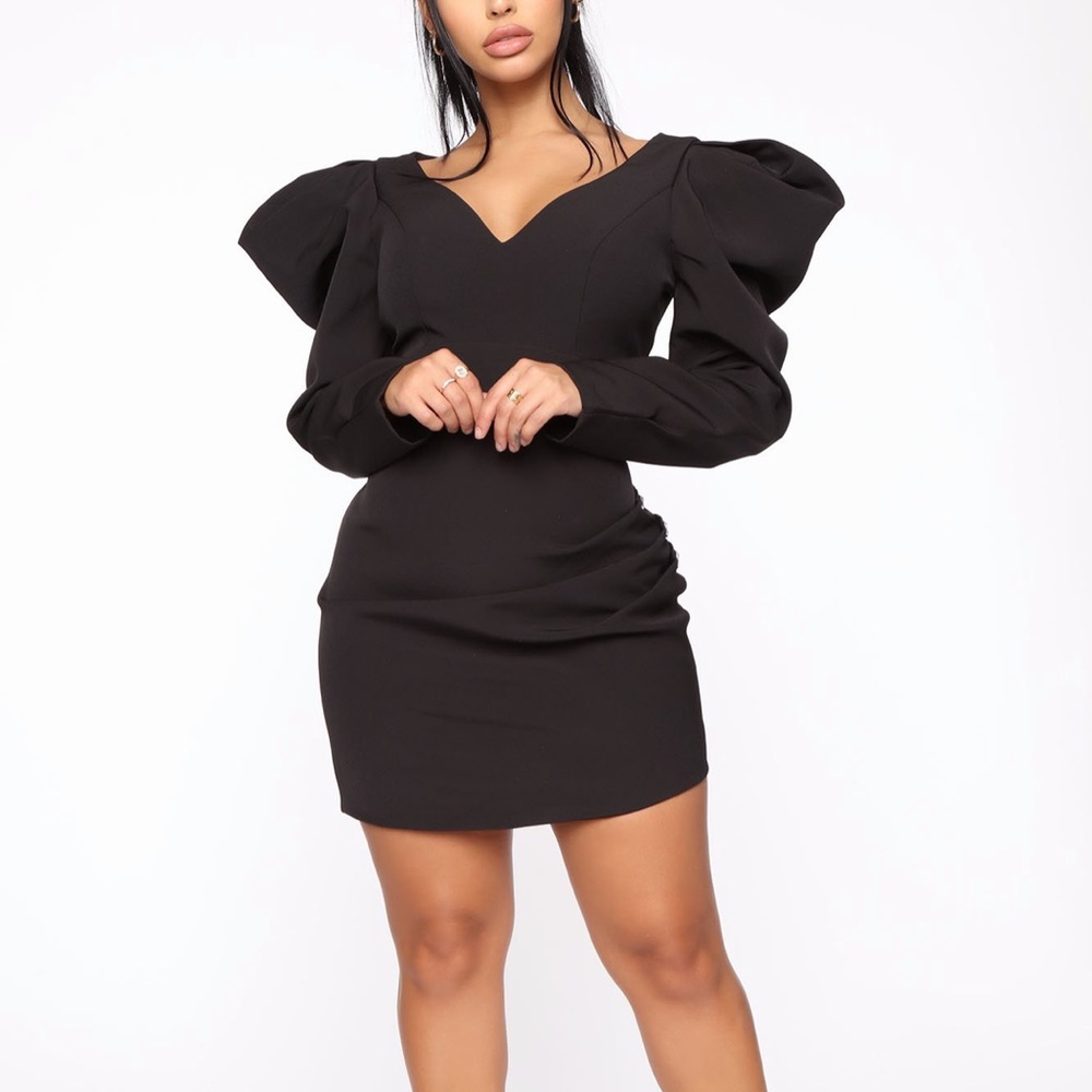 Fashion Nova Puff Sleeve Dress